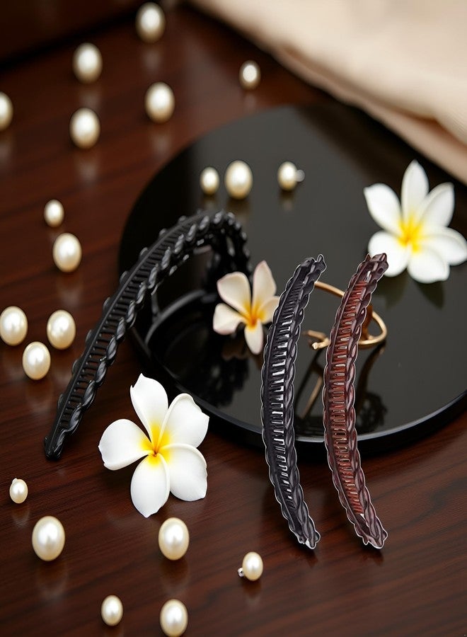 aoukoslt 2Pcs Black and Brown Large Banana Clips Fish Clips Long Hair Clips Comb Grip Hair Accessories - Image 5